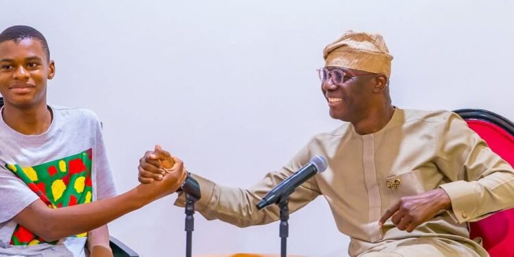 Sanwo-Olu Hosts 15-Year-Old Guinness World Record Holder, Kanyeyachukwu Okeke