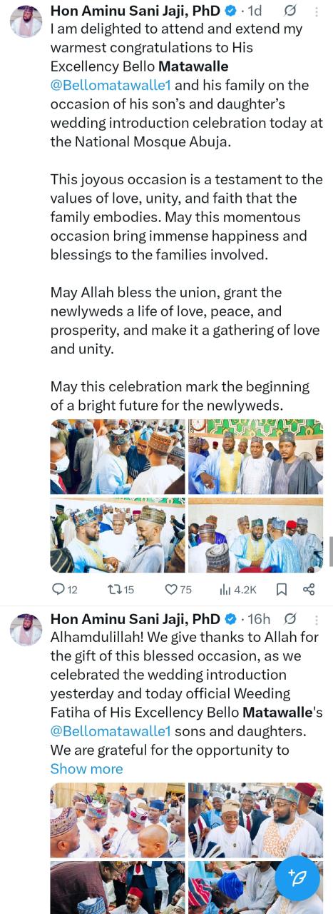 PHOTOS: Defence Minister Matawalle’s 10 Children Tie the Knot in Historic Same-Day Wedding Extravaganza in Abuja