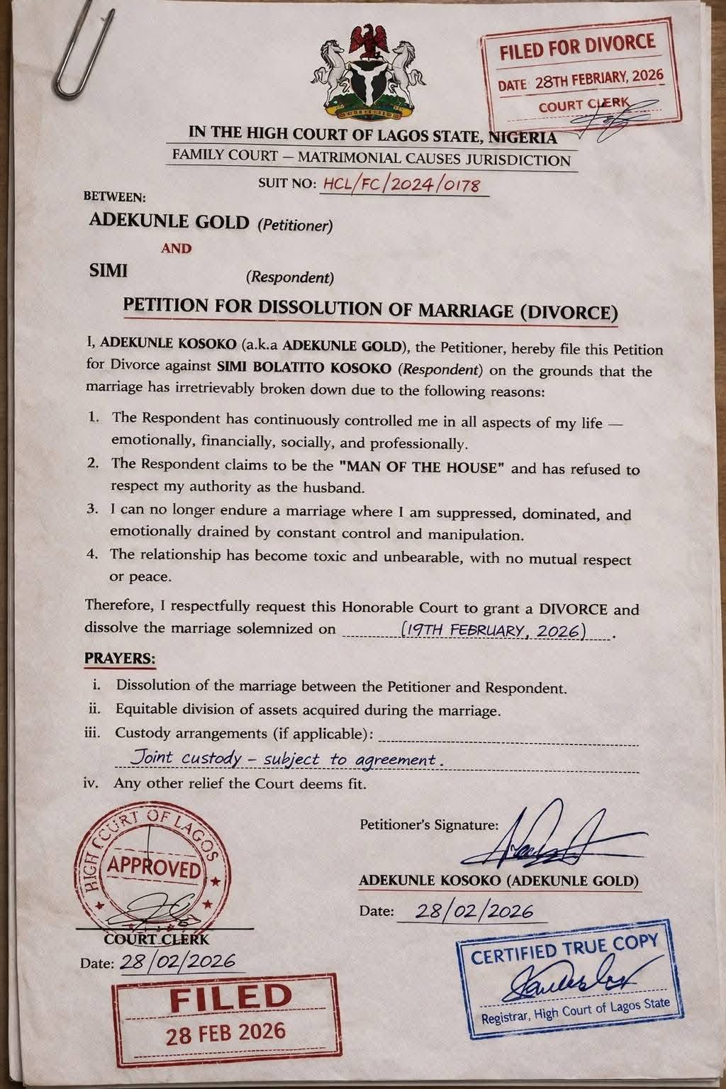 Adekunle Gold Files Divorce from Simi?! Fake Divorce Papers Surface Online 2 NaijaChoice 646447804 1368080272002983 8637966173473845364 n NaijaChoice