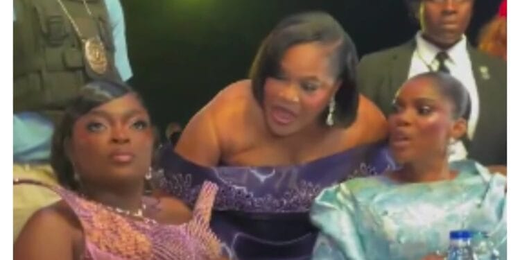 Funke Akindele Snubs Toyin Abraham At Iyabo Ojo’s Movie Premiere (Video)