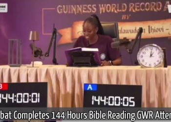 Ex-Muslim Habibat Salawudeen Completes 144-Hour Bible Reading GWR Attempt